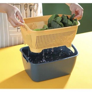 Bộ rổ chậu 2 lớp cao cấp không độc hại, không nổ nhựa