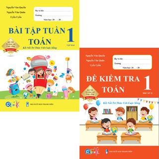 Sách - Combo Bài Tập Tuần và Đề Kiểm Tra Toán 1 - Kết Nối Tri Thức Với Cuộc Sống - Học Kì 2 (2 cuốn)