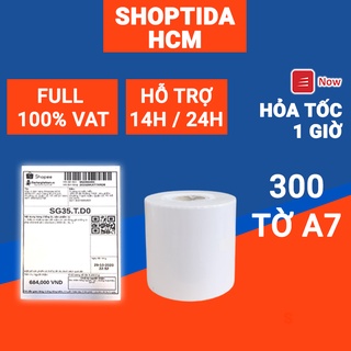 Combo 6 giấy in nhiệt Shoptida 300 tờ 7*10cm 3 lớp tự dán chống nước, sử dụng cho máy in nhiệt Shoptida SP46