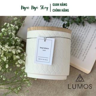 Nến Thơm Cao Cấp Lumos  White Tea Musk (hương bạch trà, xạ hương) – NT23 - Nến trang trí - Đạt tiêu chuẩn Quốc Tế