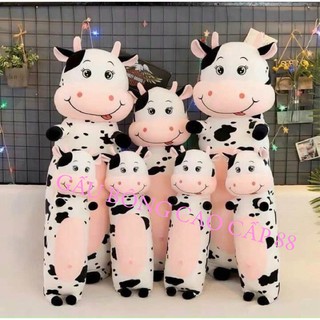 Gấu bông gối ôm bò sữa vải nhung cao cấp 100% bông gòn