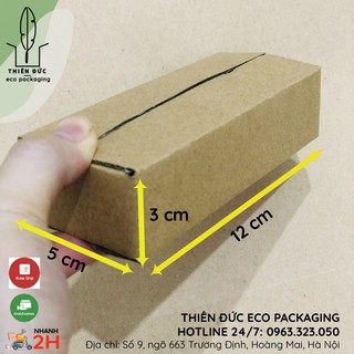 COMBO 50 HỘP GIẤY cỡ nhỏ KT 12x5x3 CM GIÁ RẺ - BAO BÌ XANH- THÙNG CARTON dùng đóng hàng, linh kiện điện thoại, phụ kiện