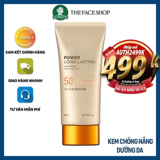 Kem chống nắng trang điểm dưỡng da chống nước lâu trôi The Face Shop Natural Sun Eco Power Long Lasting SPF50+PA+++ 80ml