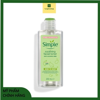 Nước Hoa Hồng Simple Dành Cho Da Nhạy Cảm 200ml Kind to Skin Soothing Facial Toner - Vamima Cosmetic