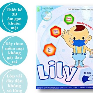 Khẩu trang Lily bảo vệ vi khuẩn - chống lạnh - chống nắng Cho Bé