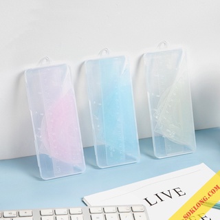 Bộ 4 thước kẻ pastel trong suốt K35 full thước đo góc, tam giác, thẳng 15cm