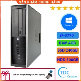 Case máy tính để bàn HP Compaq 6300 SFF CPU i7-3770 Ram 4GB SSD 240GB+SSD 500GB Tặng USB thu Wifi, Bảo hành 12 tháng