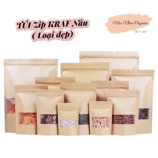 100 Túi Zip Kraf Cửa sổ size 12x20 [Loại Đẹp]