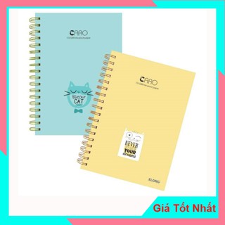 Sổ Tay Lò Xo Kép Ghi Chép Klong 200Trang Khổ B5 Kẻ Caro Bìa Nhựa KL297