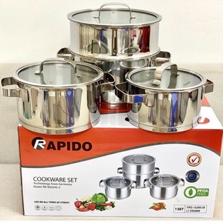 Bộ nồi xửng hấp Rapido, 4 chiếc, inox 304