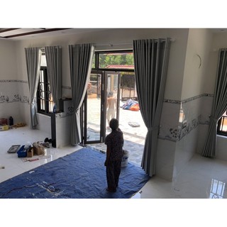RÈM VẢI PHÒNG KHÁCH,MÀU GHI SÁNG,SANG TRỌNG,HIỆN ĐẠI.