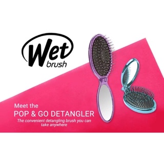 Lược WetBrush gập nhỏ kèm kính soi mặt
