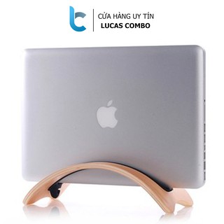 Stand/ Giá đỡ gỗ cắm dọc Macbook dùng để trích xuất ra màn hình ngoài
