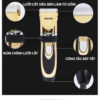 Tông đơ cắt tóc Daling 1006 công suất 12W tặng kèm pin dự phòng, tông đơ hút tóc tặng kèm 8 món phụ kiện [Gia Dụng Mark]