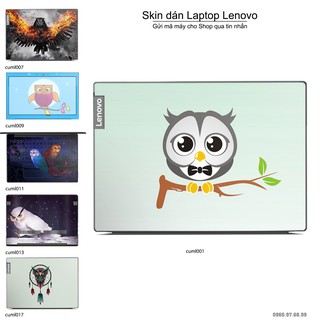 Skin dán Laptop Lenovo in hình Cú mèo (inbox mã máy cho Shop)
