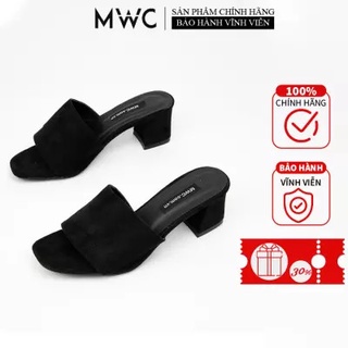 Giày Cao Gót Nữ MWC Đế Vuông Quai Ngang Màu Đen Lịch Sự Sang Trong NUCG- 3661