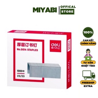 Ghim Deli 23/13-23/17-23/13 -  Kim bấm Đại bấm100/130/210 đóng gói 1000 cái/hộp dùng cho văn phòng, giá rẻ- 1 hộp E0012N