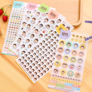 [Mã LIFEBOOK2 giảm 10% đơn 0Đ] Set 6 Tấm Sticker Chữ Hàn Xinh Xắn