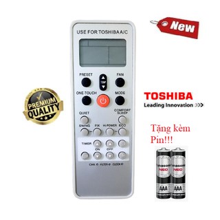 Điều khiển điều hòa Toshiba 1&amp;2 chiều Inverter các dòng RAS-H10 RAS-H13 RAS-H18 1HP 1.5HP 2HP-Hàng tốt 100% Tặng kèm Pin