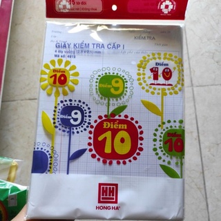 Giấy kiểm tra cấp 1 hồng hà 15 tờ đôi