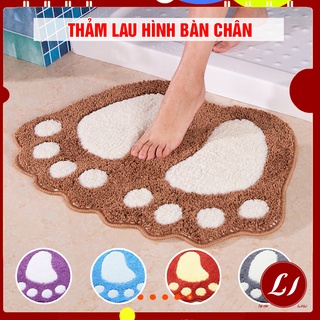 Thảm lau hình BÀN CHÂN thấm hút tiện lợi loại To (40x60cm)