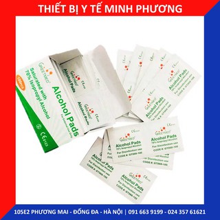 Bông tẩm cồn tiệt trùng hộp 100 miếng