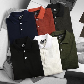 ÁO THUN NAM NGẮN TAY POLO CỔ TRỤ 5 MÀU KẾT CẤU VẢI LẠ