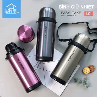 Bình Giữ Nhiệt loại lớn Lock&amp;Lock Easy Take dung tích 1L có dây đeo LHC1439
