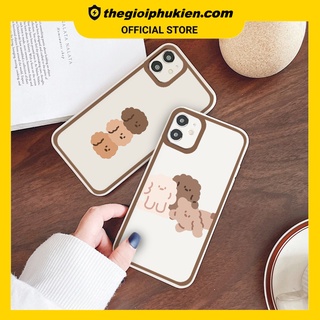Ốp iphone - Ốp lưng iphone cạnh vuông viền camera Cún 3 màu dành cho ip 6 đến 14promax - ng183