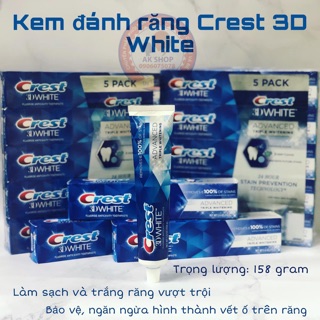 Kem đánh răng Crest 3D White 158g hàng chính hãng