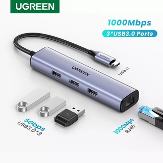 Cáp Chuyển Hub Type C Ra LAN 100/1000Mbps Kèm 3 Cổng USB 3.0 Ugreen 20920 Chính Hãng