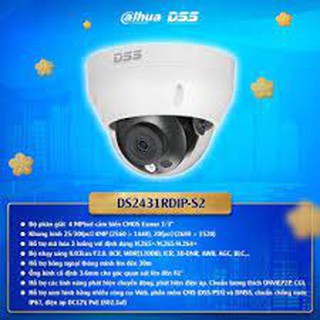 Camera IP hồng ngoại 4.0MP DAHUA DS2431RDIP-S2