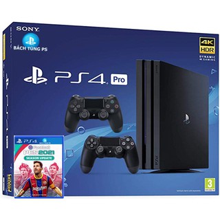 Máy chơi game Ps4 Pro CUH 7218B +tay cầm +pes 2020-Hàng chính hãng