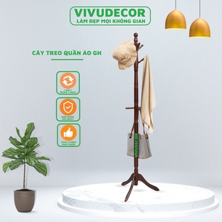 Cây Treo Quần Áo 100% Gỗ Tự Nhiên Vivudecor, Cây Treo Đồ GH 9 Nhánh Lắp Ráp Xuất Khẩu Hàn Quốc.