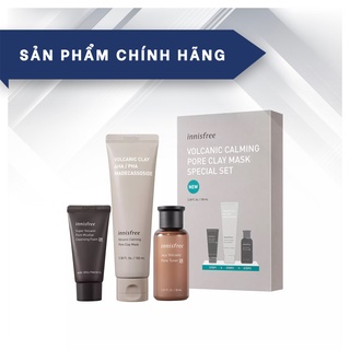 Bộ sản phẩm se khít lỗ chân lông đá tro núi lửa innisfree Volcanic Calming Pore Clay Mask Special Set