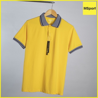 Áo Thun Nam Polo Cổ Trụ Ngắn Tay, Chất Vải Cá Sấu Cotton Nhập Màu Vàng, Thấm Hút Mồ Hôi Tốt Không Xù Lông Mặc Mát