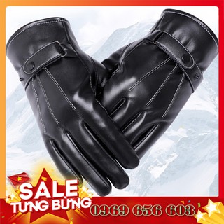 Găng tay da ☃𝐅𝐑𝐄𝐄𝐒𝐇𝐈𝐏☃ lót lông đi xe máy cực ấm cho mùa đông - SLC.VN