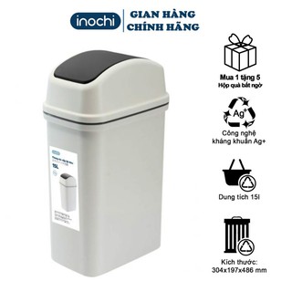 Inochi Thùng Rác Nhựa Nắp Lật 15 Lít SALE Sọt Rác Thông Minh Đẹp Làm Văn Phòng Khách Sạn Đựng Rác Gia Đình