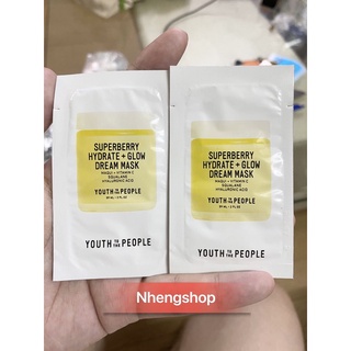 [3ml] Mặt nạ ngủ hữu cơ dưỡng ẩm, sáng da Youth People Superberry Hydrate + Glow Dream Mask