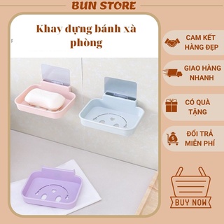 Khay để bánh xà phòng dán tường đế kín giá kệ gắn dính tường đựng bánh xà bông miếng rửa chén bát