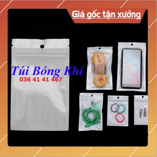 [Giá Xưởng] Combo 5 Túi ZIP khóa có lỗ treo có đục lỗ mặt trong mặt trắng sữa đựng đồ trưng bày hàng hóa