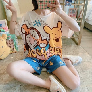 Bộ Quần Áo Ngủ Thun Cotton, Bộ Mặc Nhà Chất Mềm Mát Ngắn Tay Dễ Thương Lovely