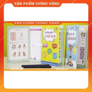 (❤Tặng kèm 9 ruột bút+3 con cá cầm bút❤️) Combo 3 quyển tập viết chữ,tập viết số, nét cơ bản số dùng mãi mãi