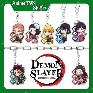 Móc khoá Mica anime manga Kimetsu No Yaiba (Loại 6 - Có bảng tên) - Nhựa Cứng Acrylic In 2 mặt sắc nét