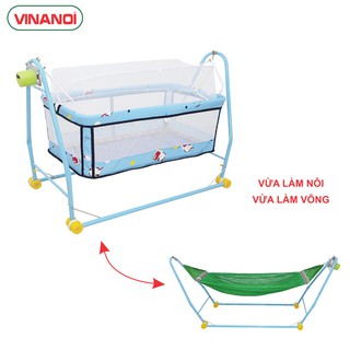 Nôi điện kèm võng xếp 2 trong 1 có máy đưa tự động VINANOI cho bé từ 8-20kg