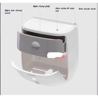 Hộp đựng giấy vệ sinh 2 ngăn Ecoco Siêu tiện dụng