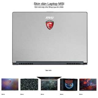 Skin dán Laptop MSI in màu bạc mịn (inbox mã máy cho Shop)
