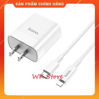 Bộ sạc nhanh (cốc+ cáp ) 2 cổng Hoco C80A cho iphone và android (QC và PD),BH 1 năm
