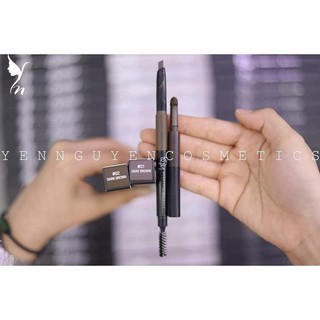 Chì Kẻ Mày BOM 3 In 1: Đầu Chì - Cọ Bột Tán - Chổi Tán Mày.