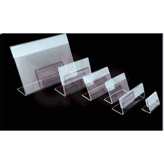Menu mica (acrylic) chữ L, đựng card visit, chức danh, ghi giá sản phẩm